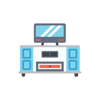 Flat illustration of television set on stand image vector