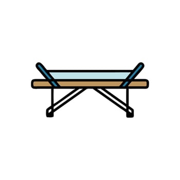 Minimalist illustration of a beach chair on White Background vector