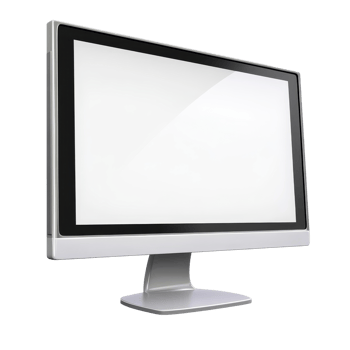 A sleek LCD monitor isolated on a transparent background for showcasing design and technology features, lcd monitor isolated on transparent tranparent background png