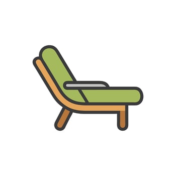 Isolated green lounge chair on White Background illustration art vector