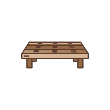 Stylized brown wooden pallet on a black isolated background vector