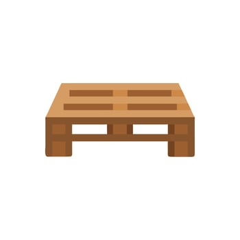 Isolated wooden pallet on White Background, brown color tone vector