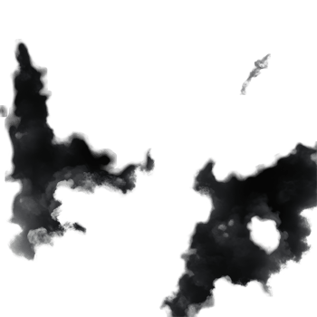 Dark clouds billow on a transparent background creating a striking contrast in a dramatic visual display, black clouds on transparent background png