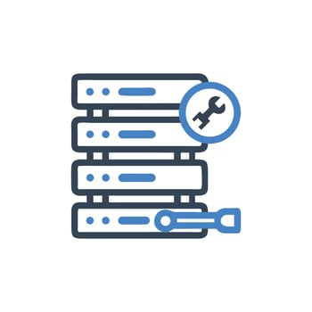 Server maintenance and repair icon on a White Background vector