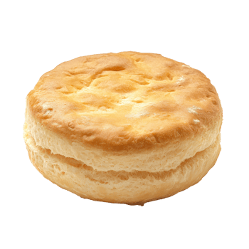 A goldenbrown biscuit rests on a transparent background, highlighting its flaky texture and round shape, biscuit isolated on transparent png