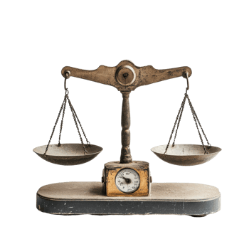 Vintage scale with a pair of weighing pans on a simple Transparent background showcasing classic design, scale with a pair scales on it, background png