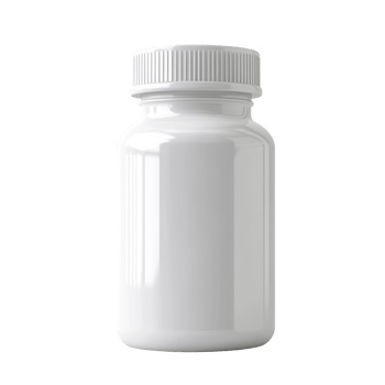 White pill bottle on isolated background with clean and simple design suitable for various purposes, pill and bottle isolated on Transparent background png