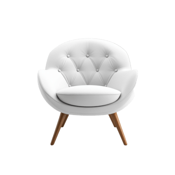 Modern armchair with tufted design isolated on clean Transparent background for stylish interior decoration, Modern armchair isolated on background png