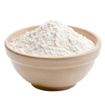 Bowl of flour on a white background perfect for baking and cooking needs, bowl of flour isolated on white background png