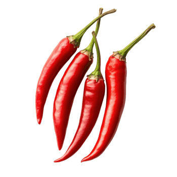Fresh red chili peppers isolated on Transparent background displaying vibrant color and natural shine, Slice red chili isolated on background png