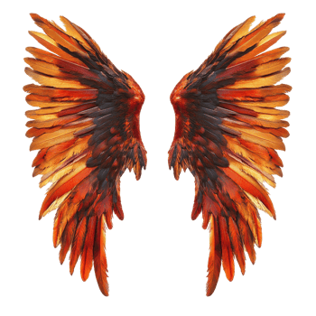 Colorful bird wings isolated on Transparent background showcasing intricate feather patterns and vibrant hues, wings birds isolated on background png