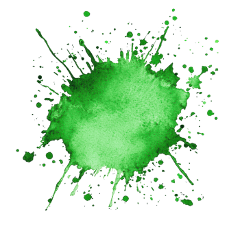 Vivid green color stain isolated on a clean white background with splatters and drips, green color stain isolated on white background png