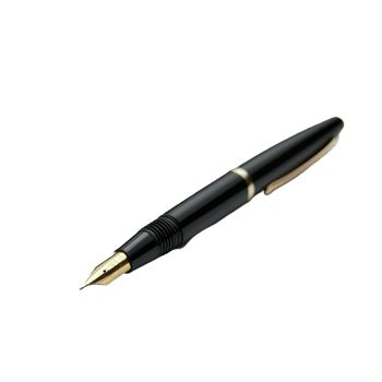 Elegant pen resting on a blank notebook page ready for writing ideas and notes, Pen on a Notebook, Transparent background png