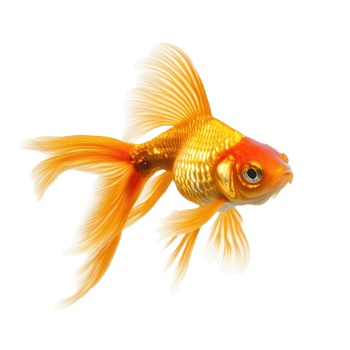 Beautiful goldfish swimming gracefully in isolation on a white background with vivid details and colors, Gold fish Isolation isolated on white background png