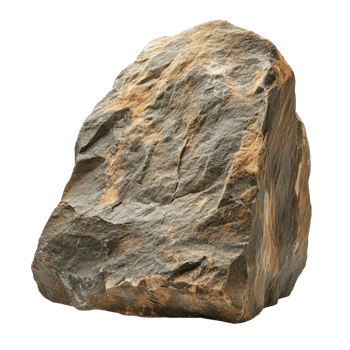 Rough natural rock with unique texture and colors on a plain white background, Giant Rough Rock on white background png