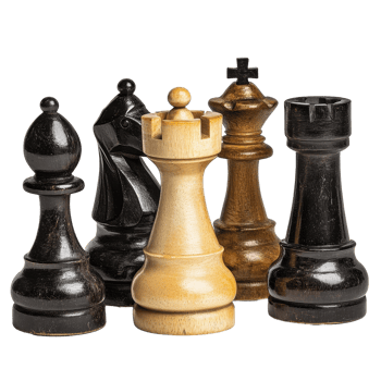 Isolated chess pieces on white background showcasing different designs and materials, Chess figures isolated on white background png