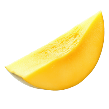 Juicy mango slice isolated on bright Transparent background for fresh fruit display or culinary use, mango slice isolated on background png