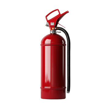 Large red fire extinguisher on a Transparent background for safety and emergency preparedness, Red large fire extinguisher isolated on background png