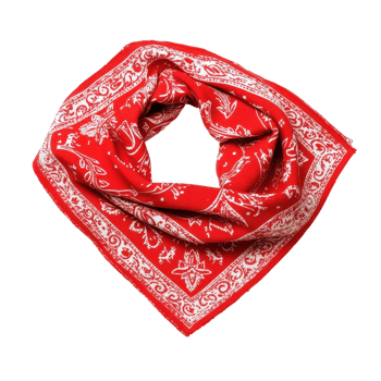 Red bandannas intricately designed and isolated on a clean Transparent background, red bananas isolated non isolated on background png
