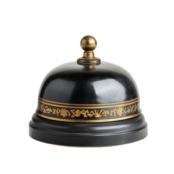 Desk bell on Transparent background used for signaling attention in various settings, silver desk bell isolated on background or white backgroud png