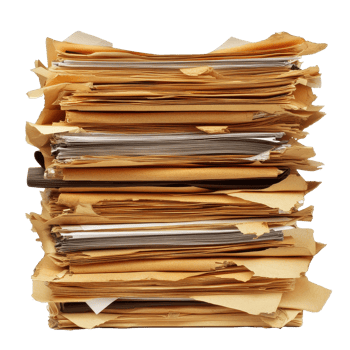 Stacked business papers highlighting the importance of document organization in an office environment, Documents assistance files paper business paper work isolated png