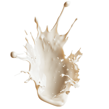White chocolate milk splash creating a dynamic pattern on a clean Transparent background, White Chocolate Milk Splash on background png