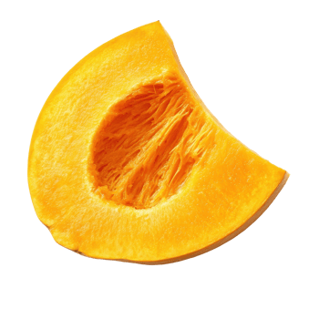 Pumpkin slice isolated on Transparent background showcasing vibrant orange color and texture, Pumpkin slice isolated on background png