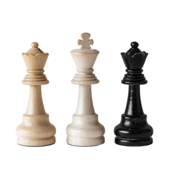 Three classic chess kings and pawns displayed on a white surface showcasing strategic elegance and game appeal, Classic Chess Three Kings and Pawns on a White Surface png