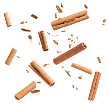 Cinnamon sticks fall gracefully against a clean white background creating a lively pattern, Falling cinnamon sticks isolated on white background png