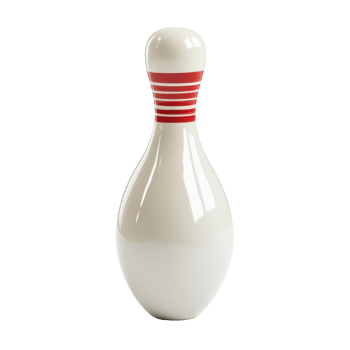 Bowling pin isolated on white background perfect for sports themed projects and promotional materials, Bowling Pin Isolated on white background for Sports and Design Concepts png
