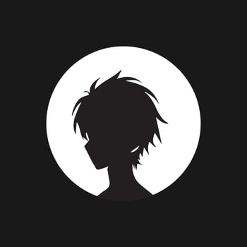 Anime Profile Icon on circle vector