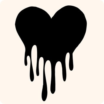 Dripping Heart Illustration with background cream vector