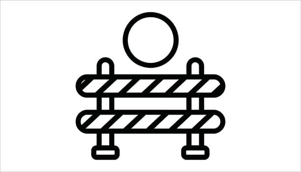 Construction Barricade Icon Roadblock Warning Sign Illustration vector