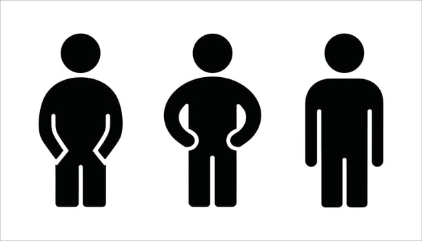 Human Silhouette Icons Set Standing Pose Collection vector