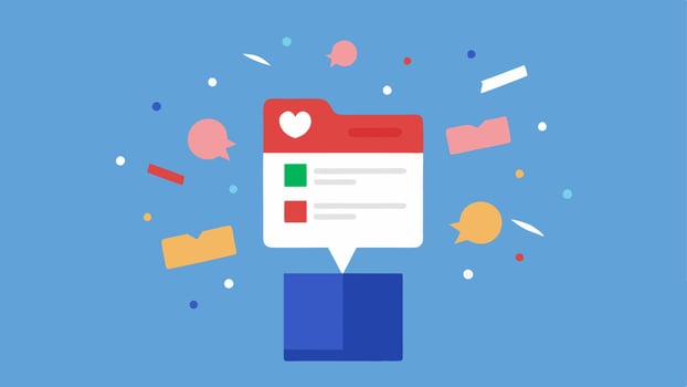 Public Opinions as Confetti Depict a giant social media post being bombarded by colorful confetti made of comments likes and shares emphasizing how overwhelming public opinion can. vector