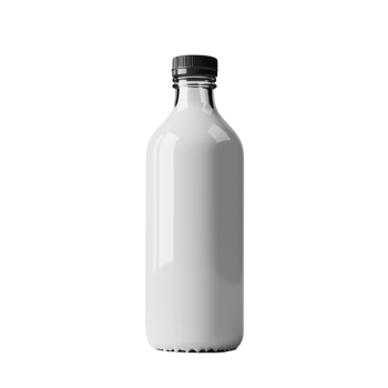 White Glass Bottle Mockup Product Branding Design Cap Lid Drink Clean png