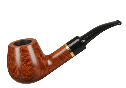 Tobacco Pipe Close-Up with Wood Grain Detail on Transparent Background png