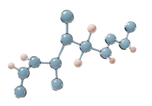 Molecular Structure Visualization with Spheres and Connectors png