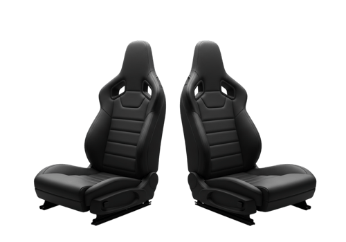Black Racing Seats Isolated on Transparent Background png