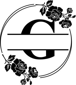 Floral Monogram letter g png
