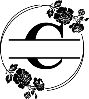 Floral Monogram letter c png