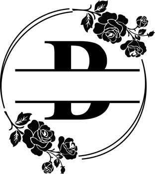 Floral Monogram letter b png