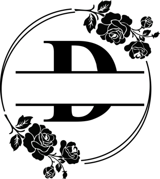Floral Monogram letter d png