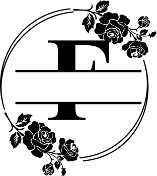 Floral Monogram letter f png