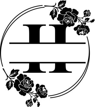 Floral Monogram letter h png