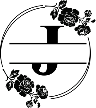 Floral Monogram letter j png