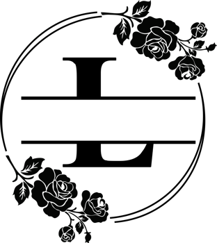 Floral Monogram letter l png