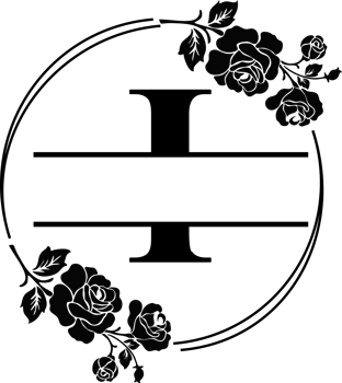 Floral Monogram letter i png