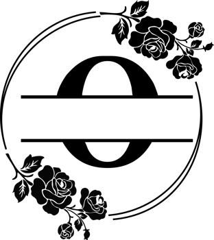 Floral Monogram letter o png