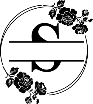 Floral Monogram letter S png